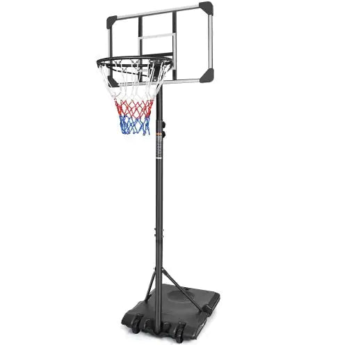 Portable Basketball Goal System With Stable Base And Wheels, Use For Indoor Outdoor Teenagers Youth Height Adjustable 5.6 To 7ft Basketball Hoop 28 Inch Backboard