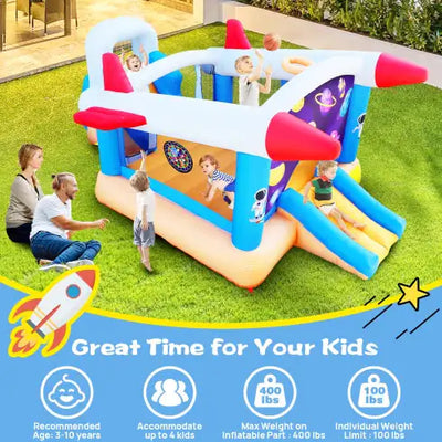 6 In 1 Outdoor Indoor Inflatable Bouncer For Kids Target Ball Basketball Slide With Blower  WL