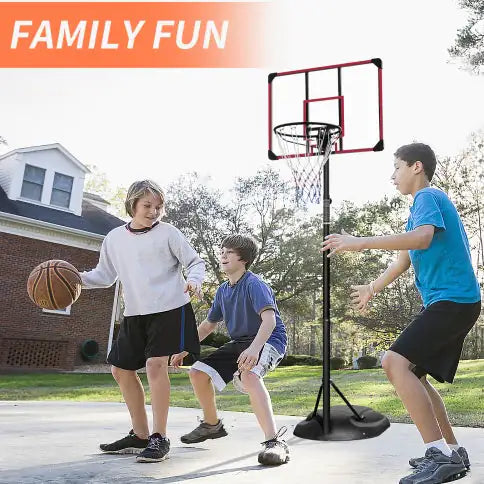 Portable Basketball Hoop System Stand Height Adjustable 7.5ft - 9.2ft With 32 Inch Backboard And Wheels For Youth Adults Indoor Outdoor Basketball Goal