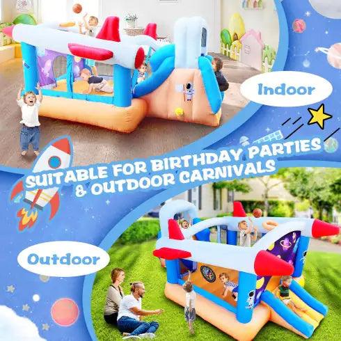 6 in 1 Outdoor Indoor Inflatable Bouncer for Kids – Target, Basketball, Slide with Blower
