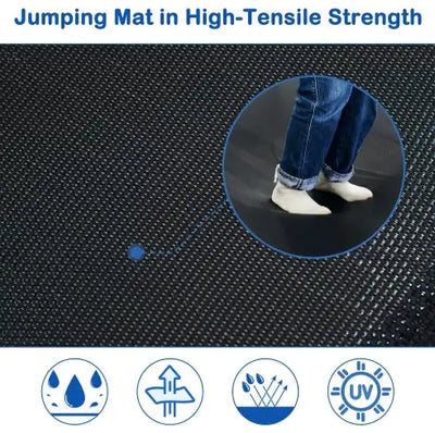 7FT Trampoline For Kids With Safety Enclosure Net, Slide And Ladder, Easy Assembly Round Outdoor Recreational Trampoline