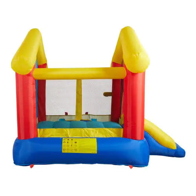 8-in-1 Inflatable Bounce House With Blower Basketball Stand Ocean Ball Throwing Ring Game Target And Sticky Ball Game For Kids