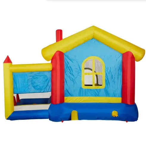 8 In 1 Inflatable Bounce House With Blower Basketball Hoop Ocean Balls Ring-toss Game Target And Sticky Ball Game For Kids